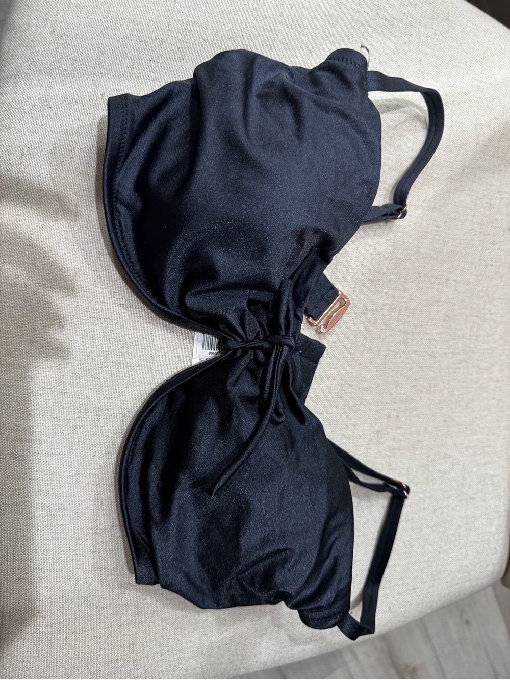 Shade & Shore Black Bikini Top with Nude Lining
